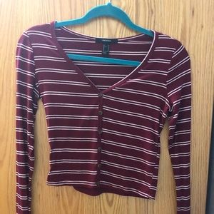 Cute red and white striped top